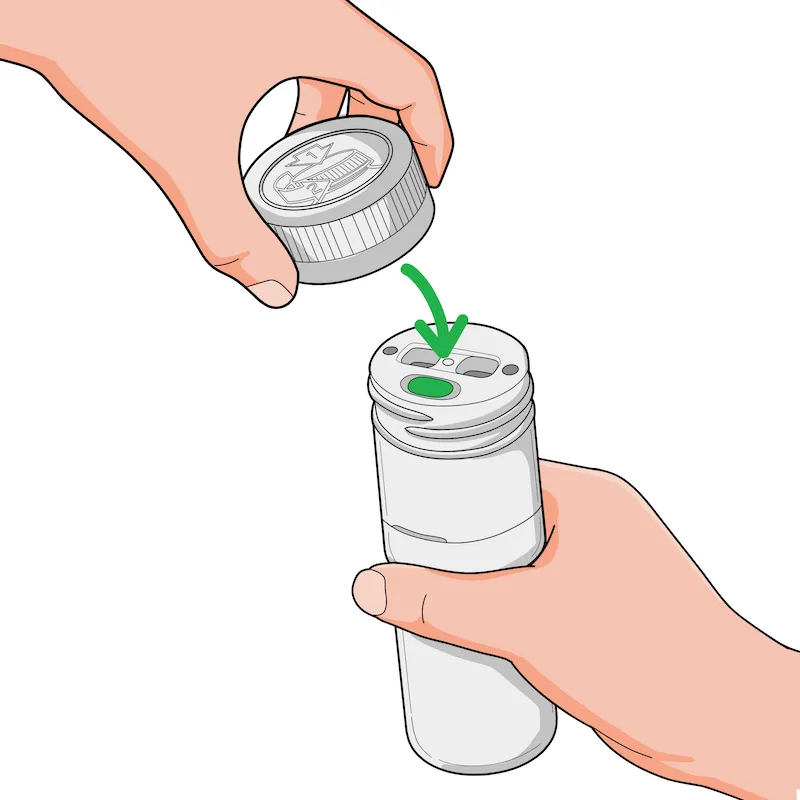 Replace the top cap when finished.
